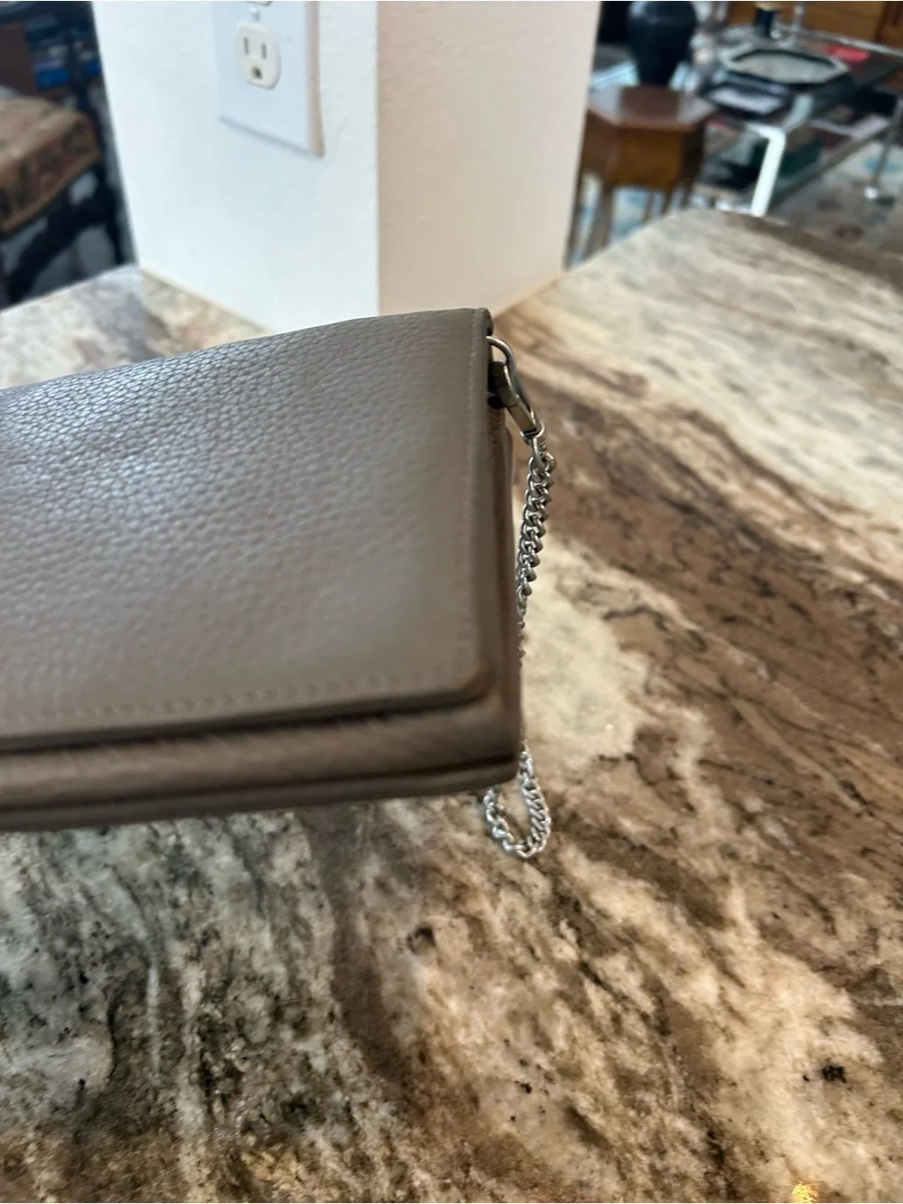AllSaints Gray Fetch Pebbled Leather Crossbody slight wear GUC